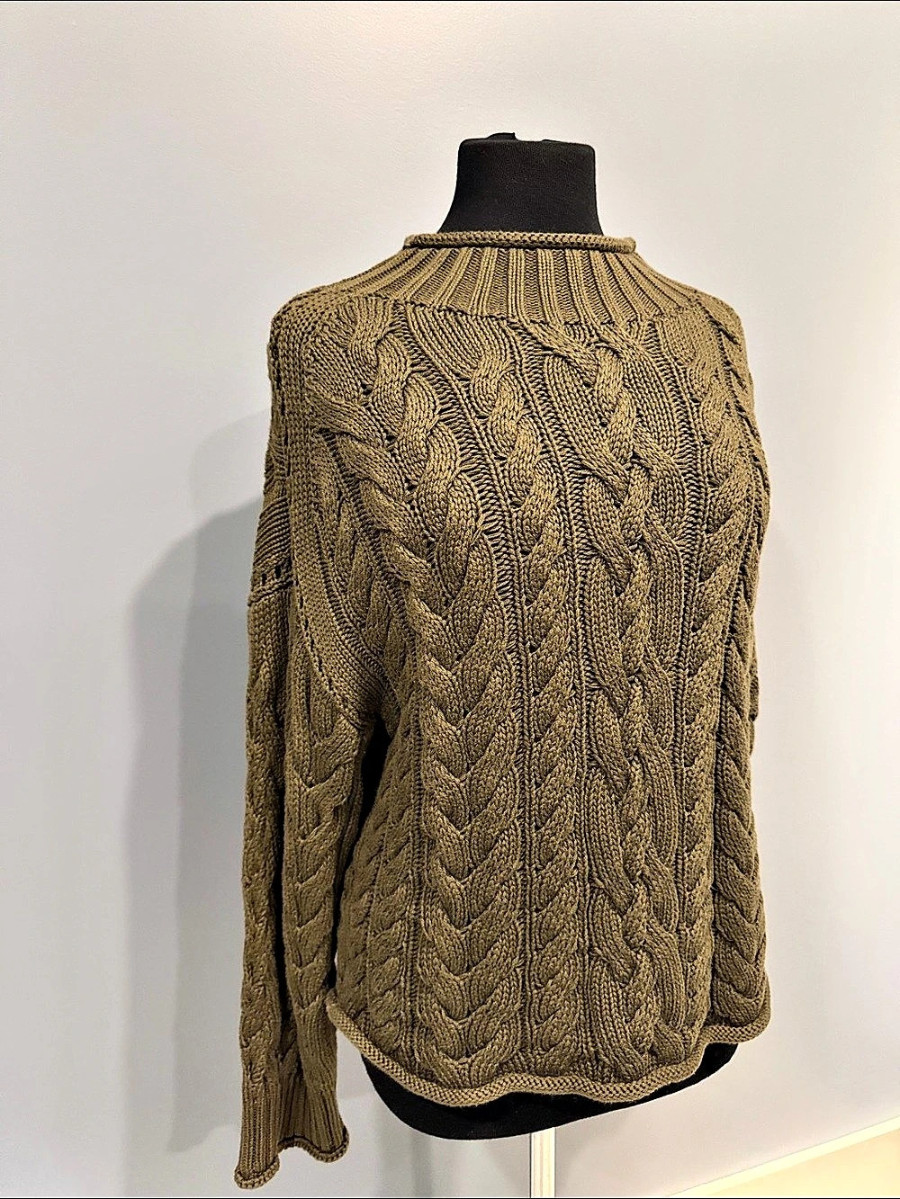 J.Crew Cable-knit Sweater Wool Green Small